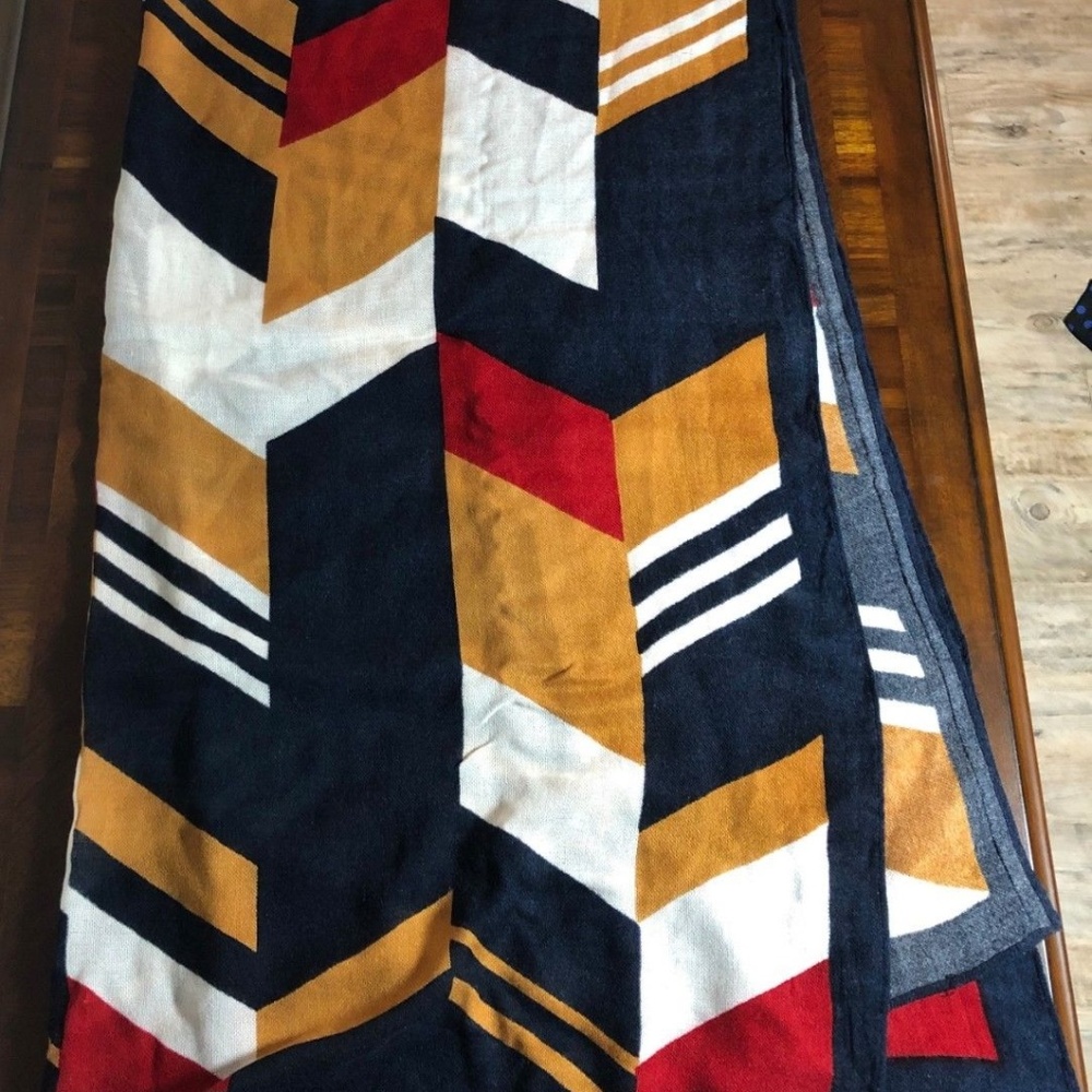 ASOS Red, Navy, White, Yellow, and Gray Scarf